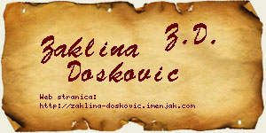 Žaklina Dosković vizit kartica